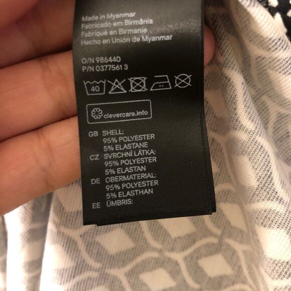 H&M Diamond Print Cutout Dress White/Black - Picture 6 of 8